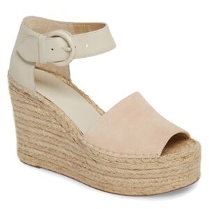 Marc Fisher Alida espadrilles platform wedge in ivory suede 7